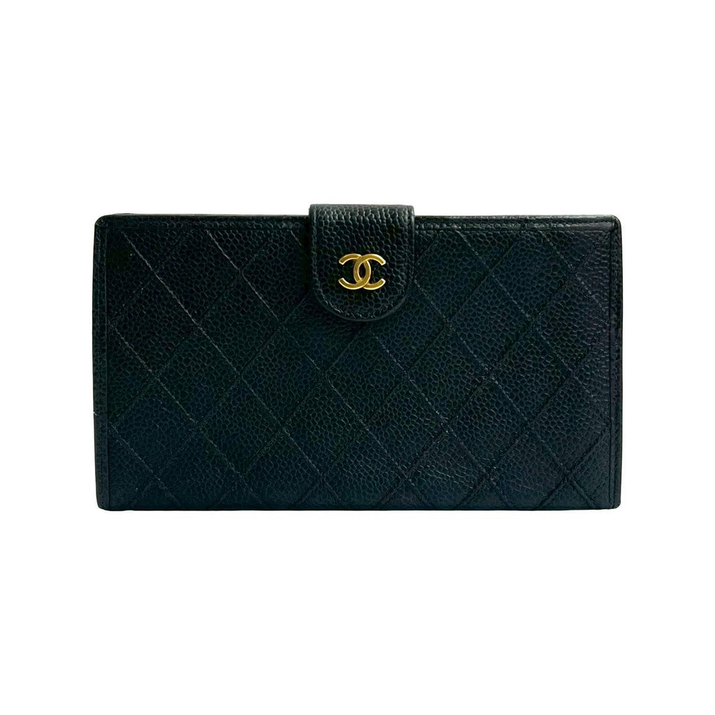 Chanel Bicolore Matte Caviar Skin Long Wallet