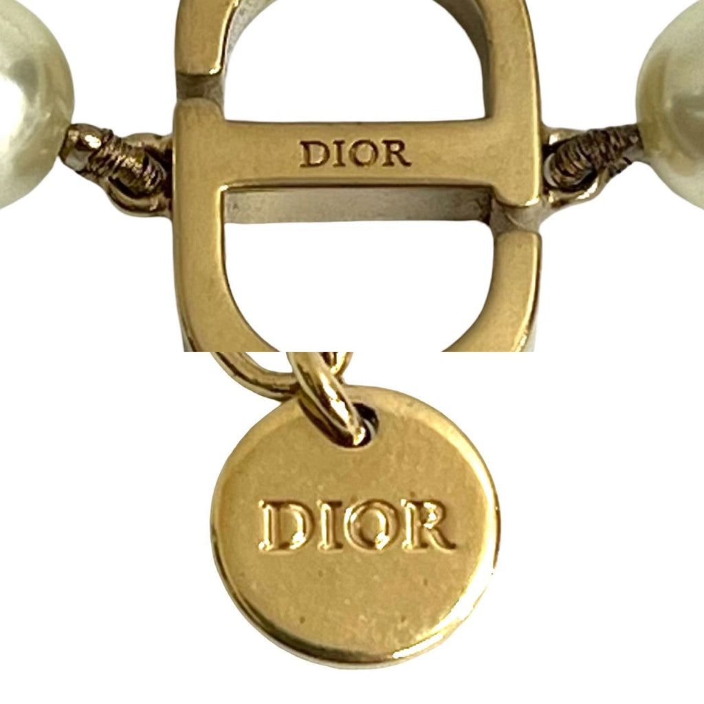 Christian Dior CD Logo Pearl Necklace