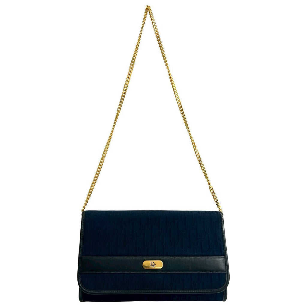 Christian Dior Trotter Leather Canvas Shoulder Bag