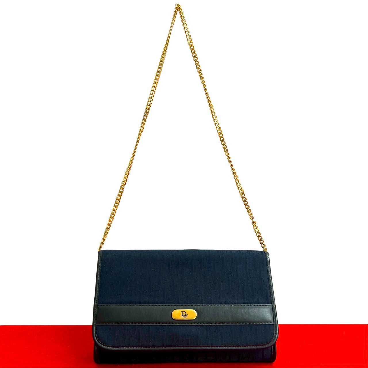 Christian Dior Trotter Leather Canvas Shoulder Bag
