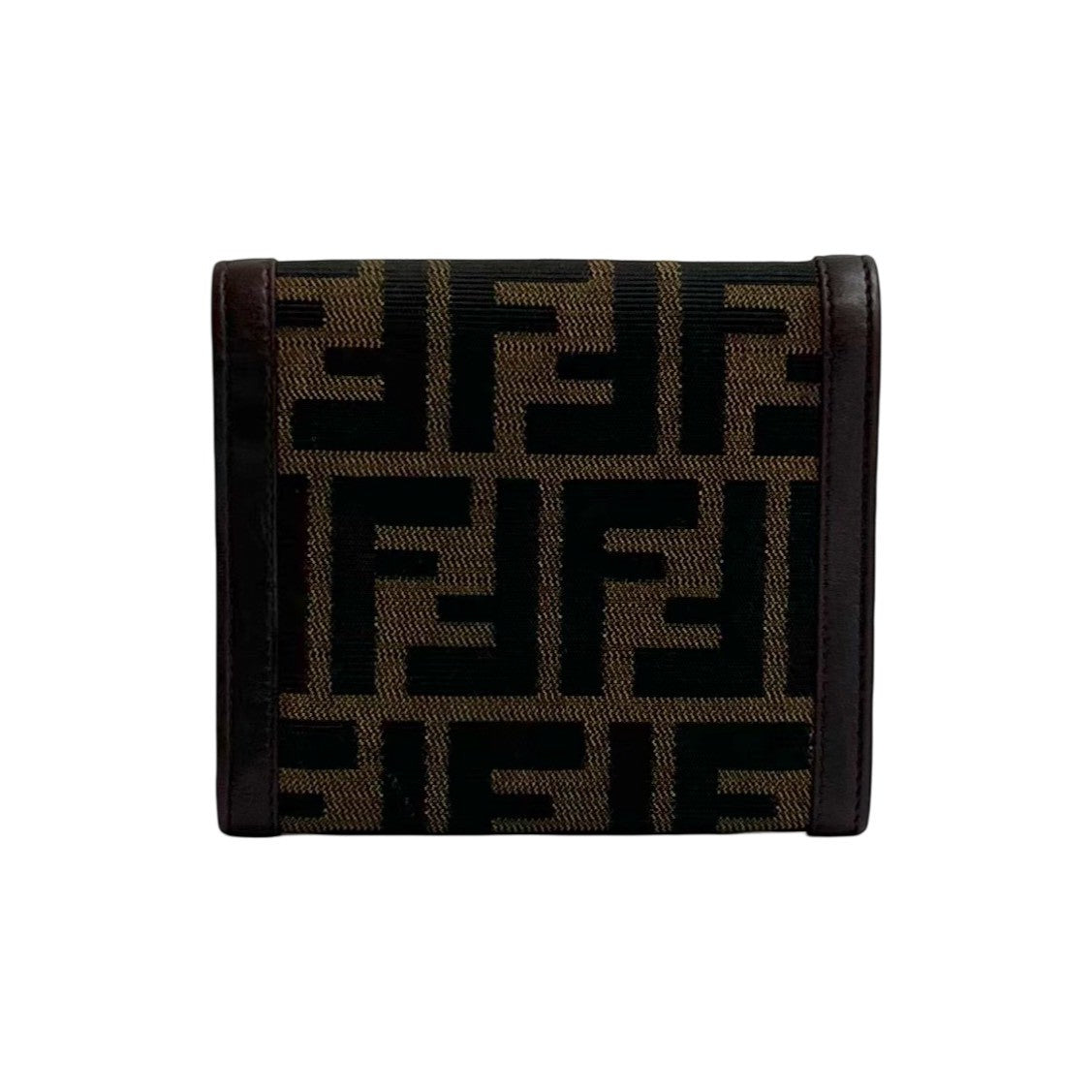 Fendi Zucca Canvas Leather Trifold Wallet