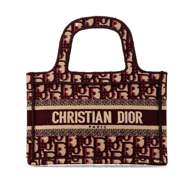 Dior Lady Dior Oblique Embroidery Canvas Handbag
