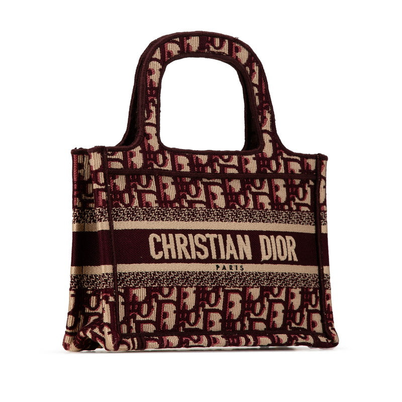 Dior Lady Dior Oblique Embroidery Canvas Handbag