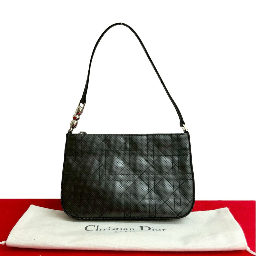 Christian Dior Cannage Stitch Leather Shoulder Bag