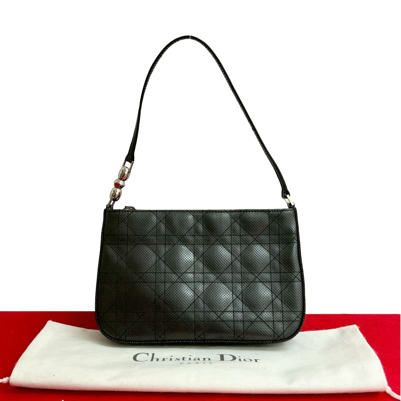 Christian Dior Cannage Stitch Leather Shoulder Bag