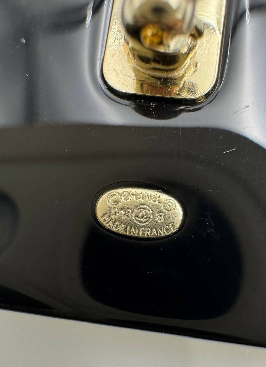 Chanel D18B Black Resin Bubble Perfume Bottle Brooch