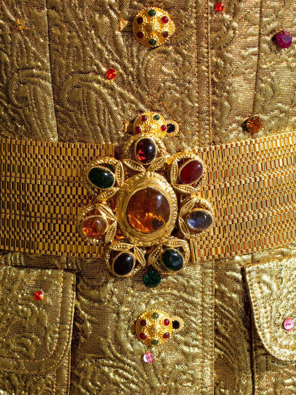Museum Chanel Vintage F/W 1996 Gold Brocade Mughal Jeweled Gripoix 96A Jacket