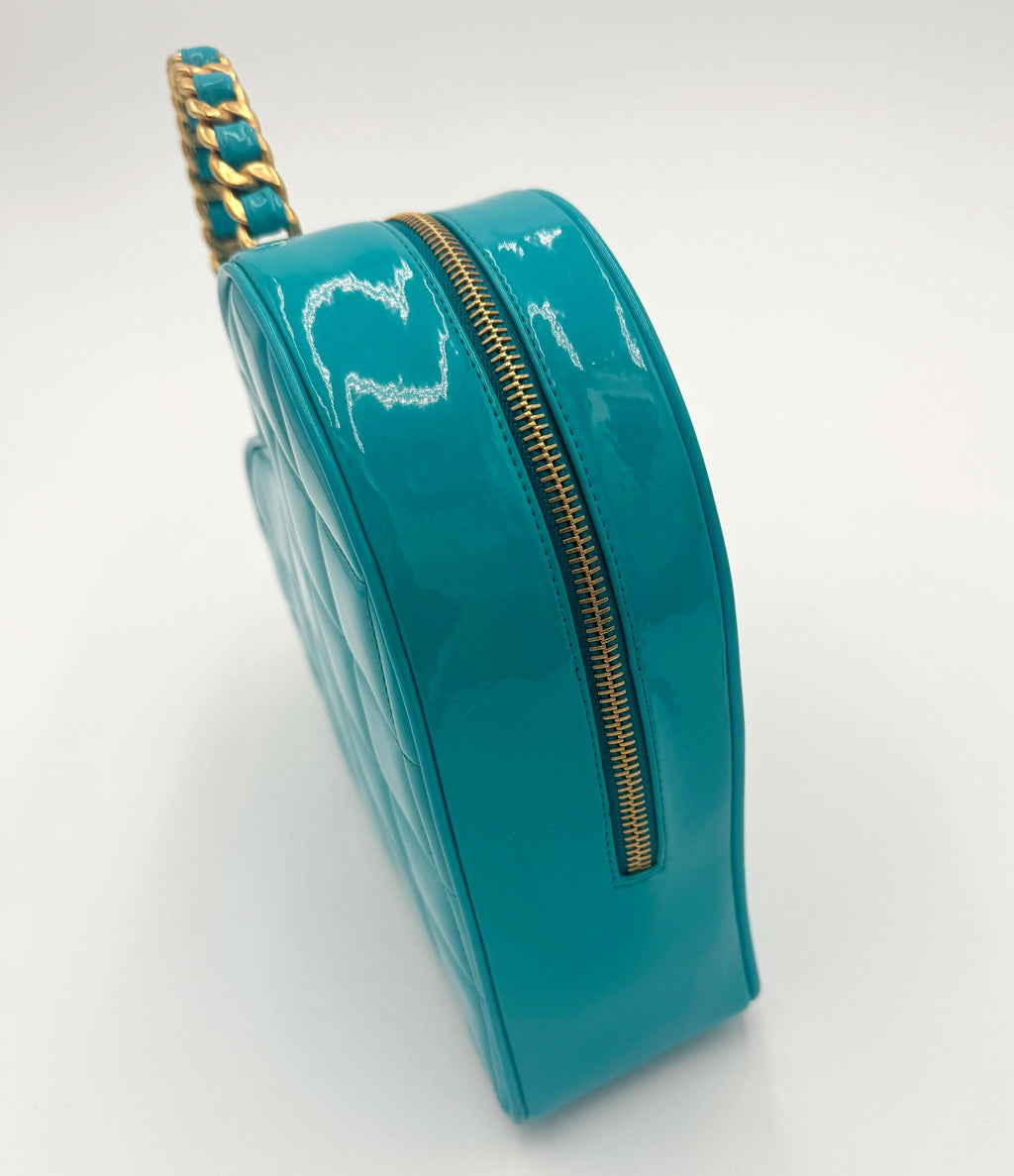 Chanel 1995 Vintage Barbie Blue & Black Heart Vanity Bag