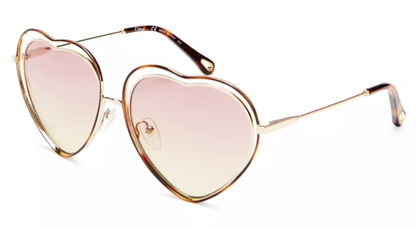 CHLOE GOLD HEART POPPY SUNGLASSES