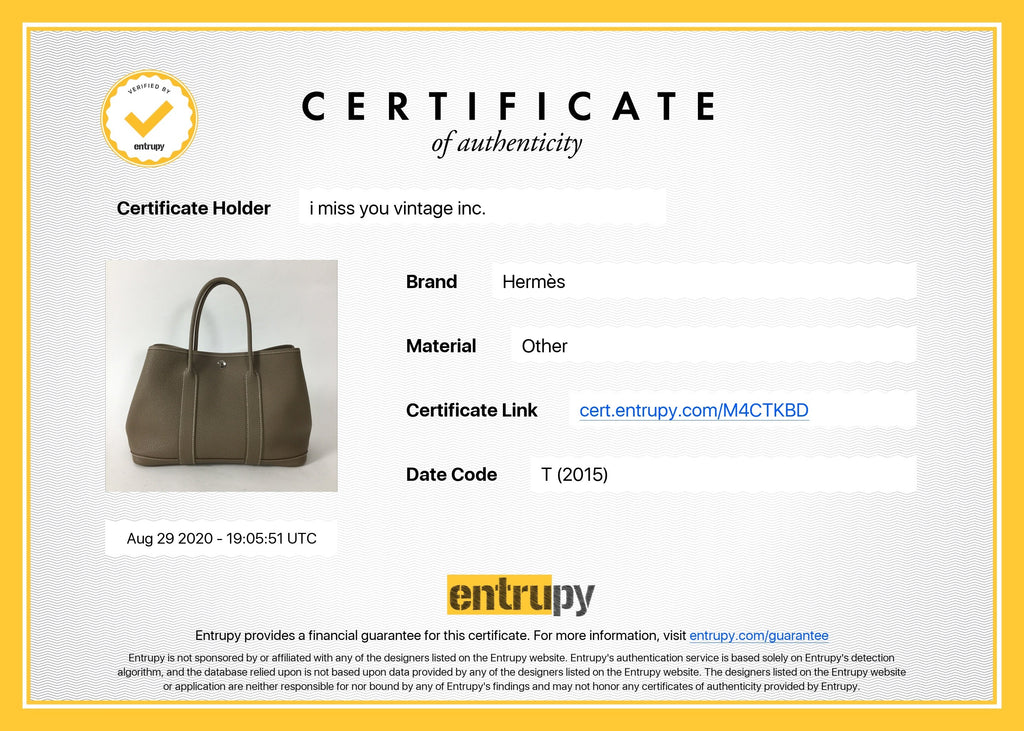Hermes Garden Party Small TPM 30 Bag in Etoupe Negonda