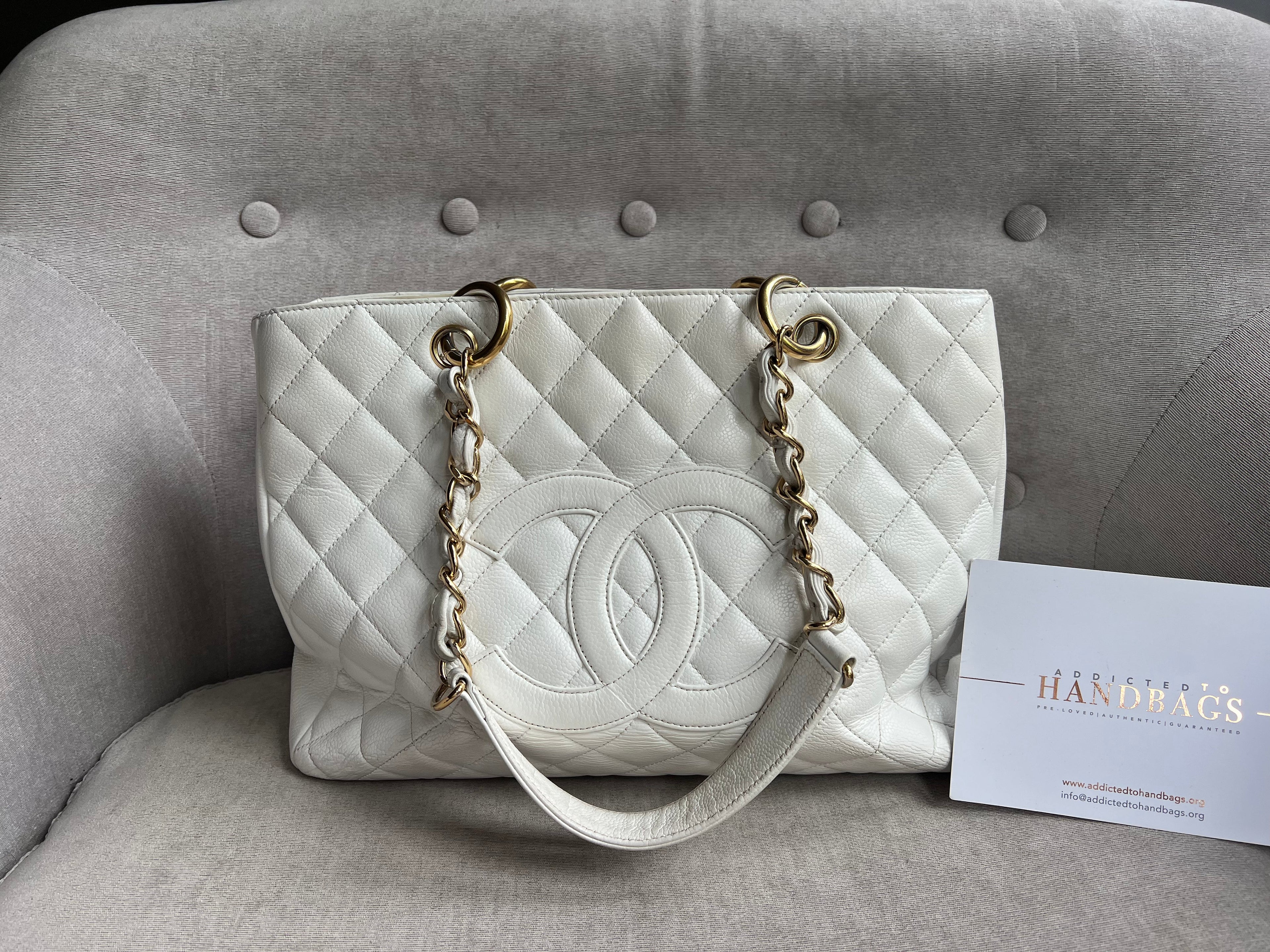 Chanel White Caviar Grand Shopper Tote (GST)
