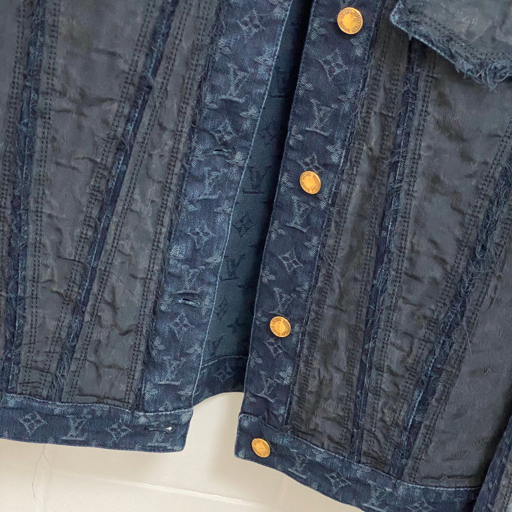 Louis Vuitton Monogram Blue Denim and Silk Jean Jacket - 38 / 6