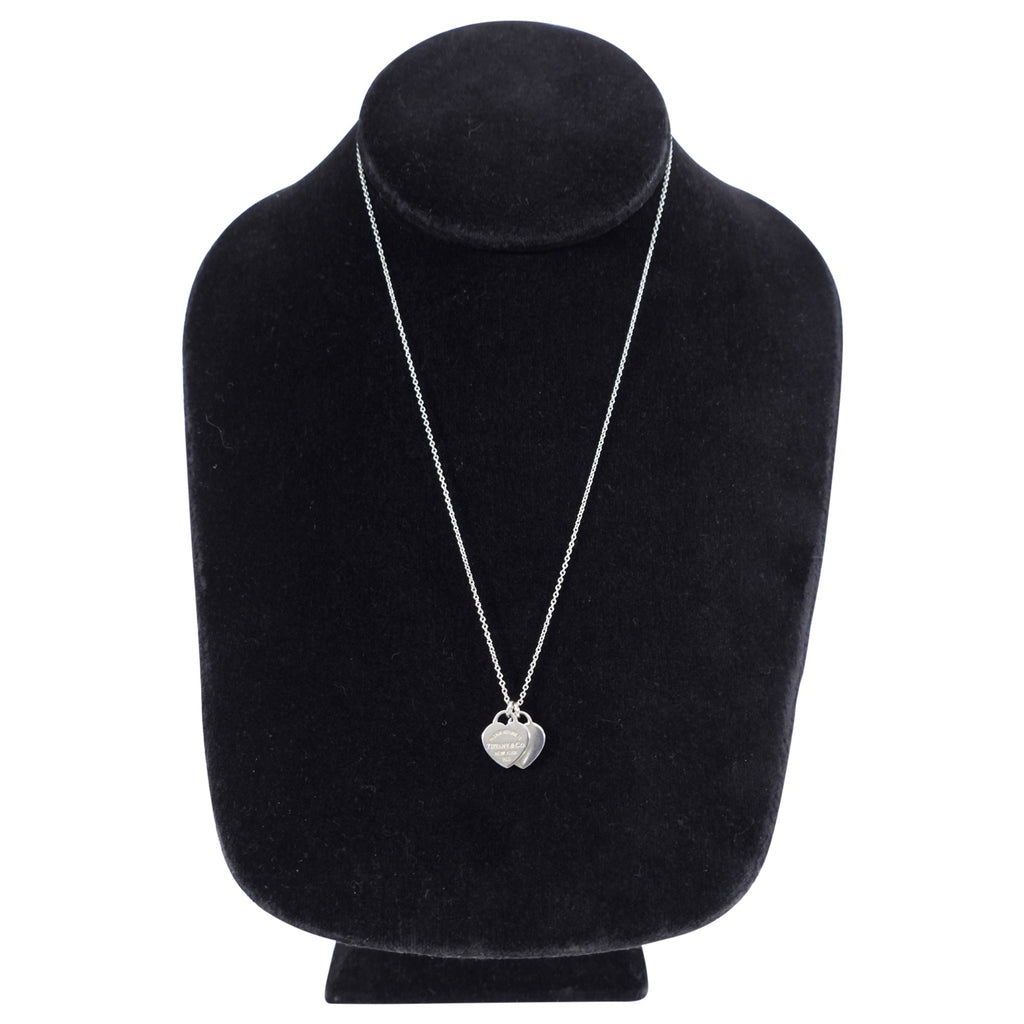 Tiffany & Co.  Double Heart Tag Pendant Necklace
