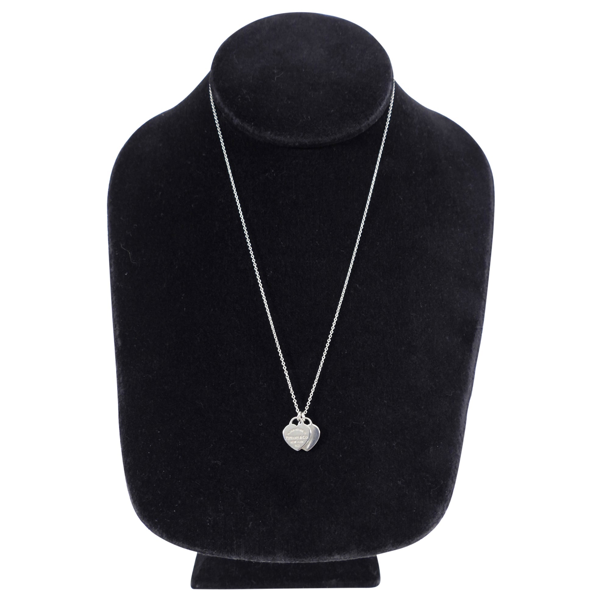 Tiffany & Co.  Double Heart Tag Pendant Necklace