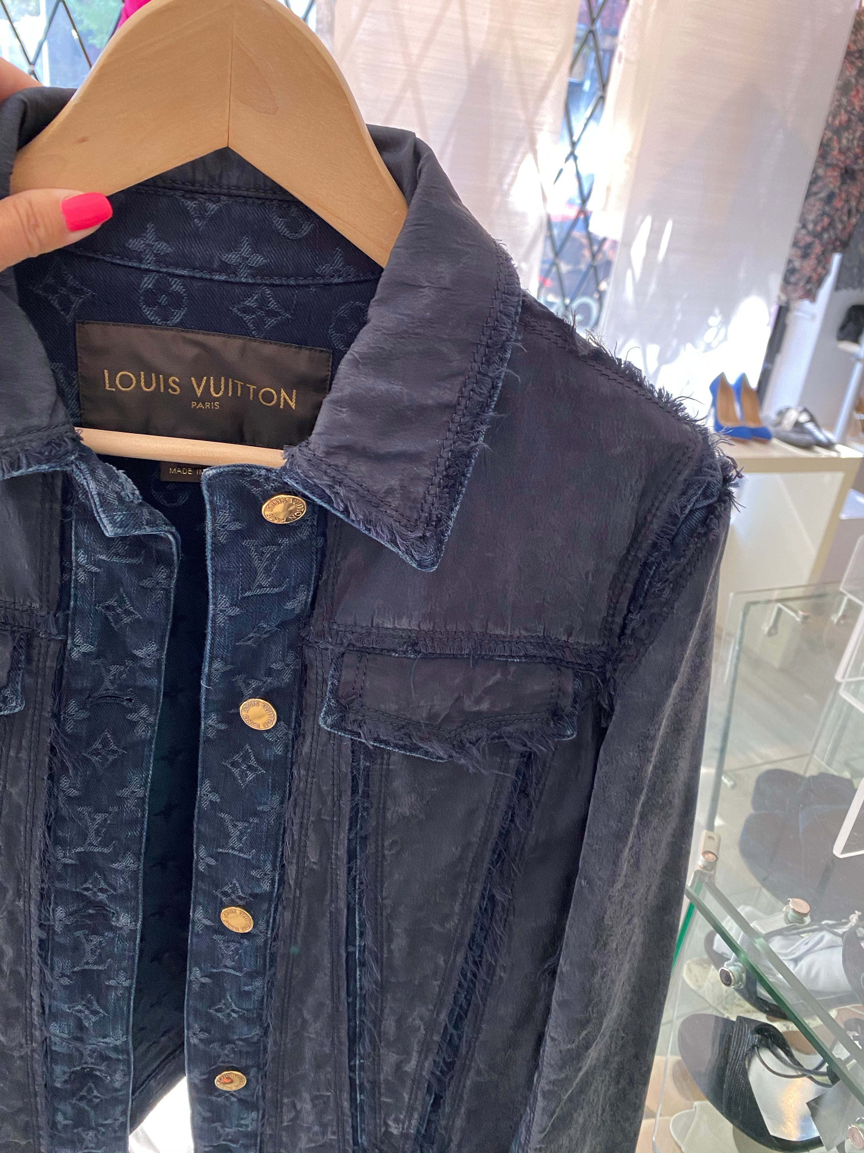 Louis Vuitton Monogram Blue Denim and Silk Jean Jacket - 38 / 6