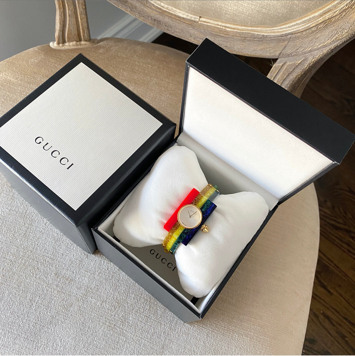 Gucci 2020 Vintage Web Watch 143.5 Rainbow Stripe Bracelet Watch
