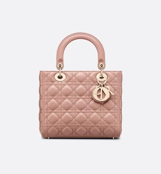 Medium Lady Dior Bag Blush Cannage Lambskin