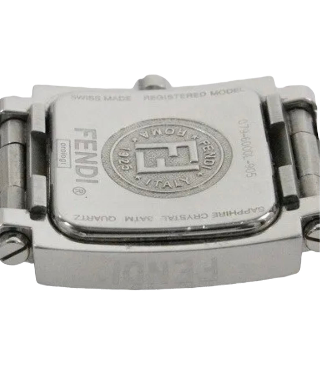 Fendi Satinless Square Face FF Logo Band Watch