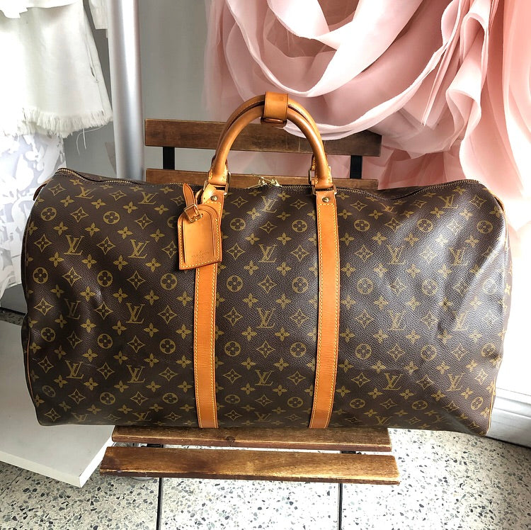 Louis Vuitton Vintage 1995 Monogram Keepall 60 Travel Duffle Bag