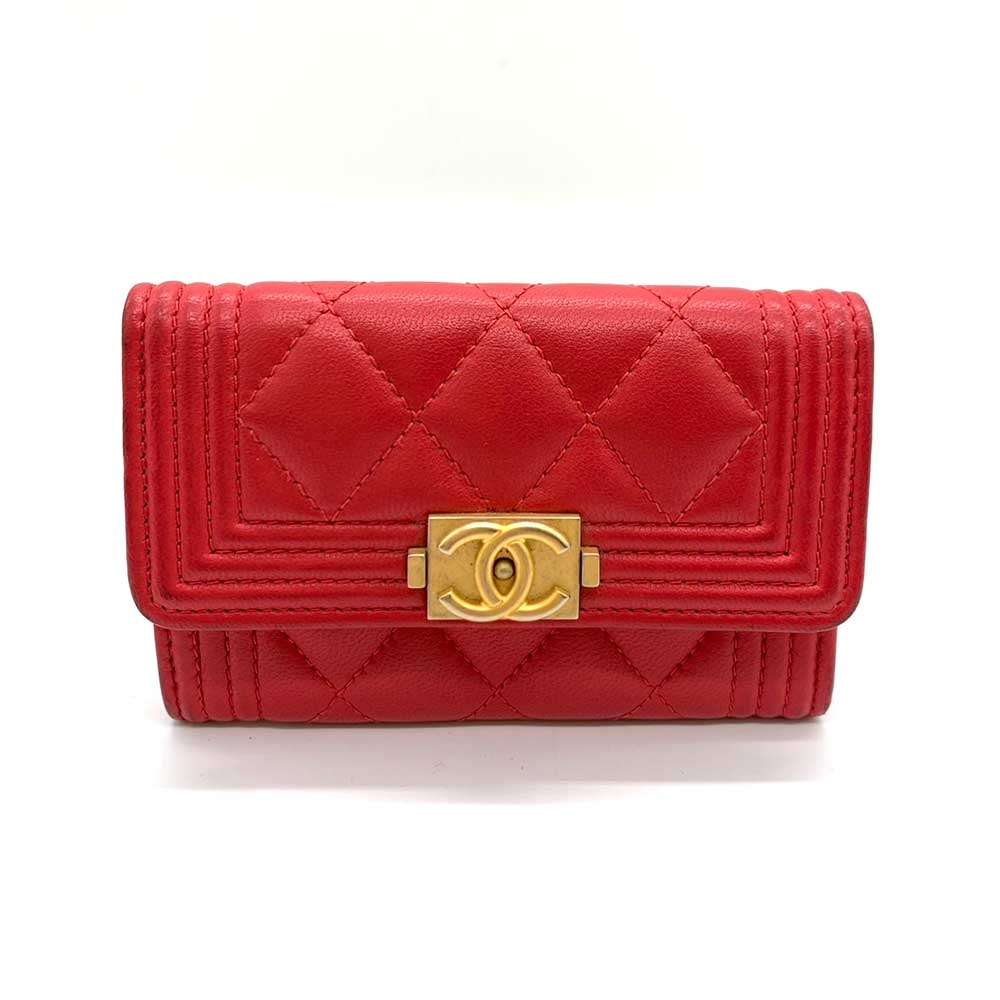 Chanel Boy  Case Red Lambskin