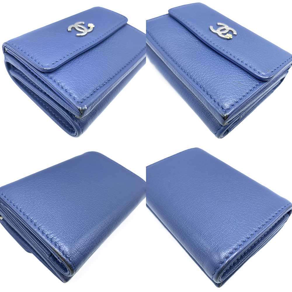 Chanel Leather Lucky Flower Tri-Fold Wallet