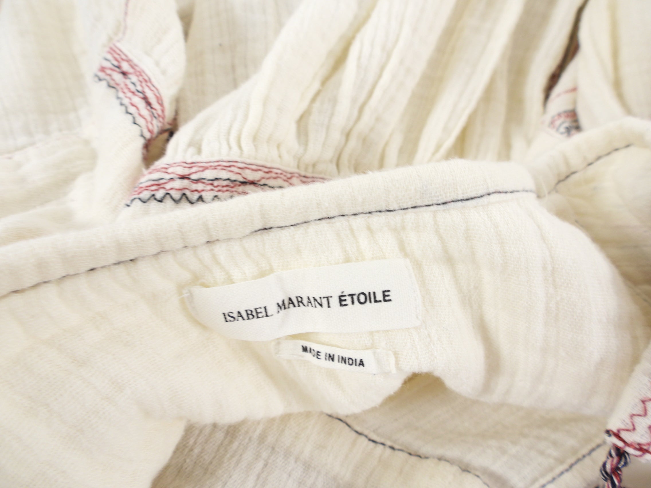 Isabel Marant Etoile Ivory Boho Embroidered Smock Dress - FR40 / M