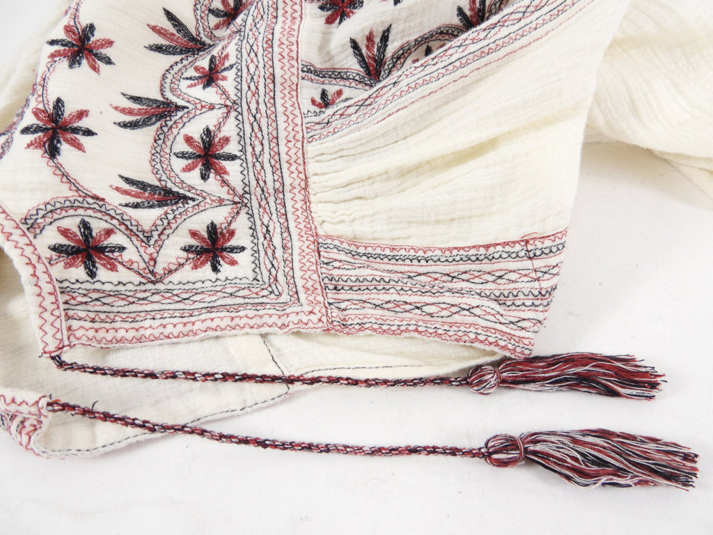 Isabel Marant Etoile Ivory Boho Embroidered Smock Dress - FR40 / M