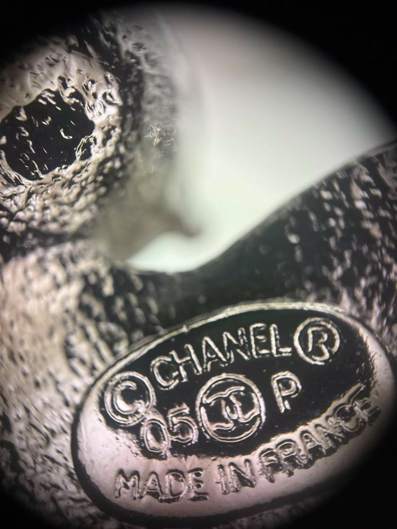 Chanel Vintage 05P Rhinestone Geometric Black And Red Silver Tone Brooch