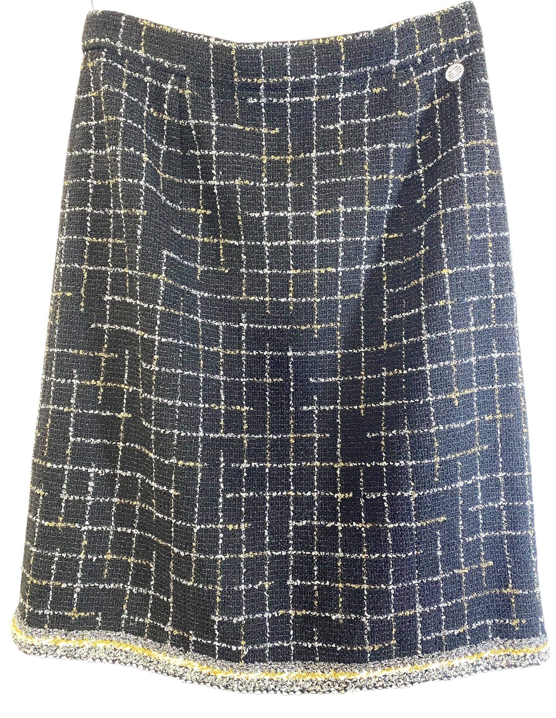 NEW W TAGS CHANEL 17S FANTASY TWEED 'ROBOT' SKIRT FR 46