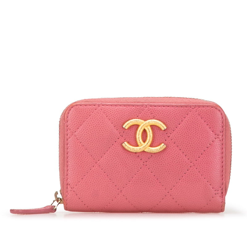 Chanel Coco Mark Matelassé Caviar  Coin Case