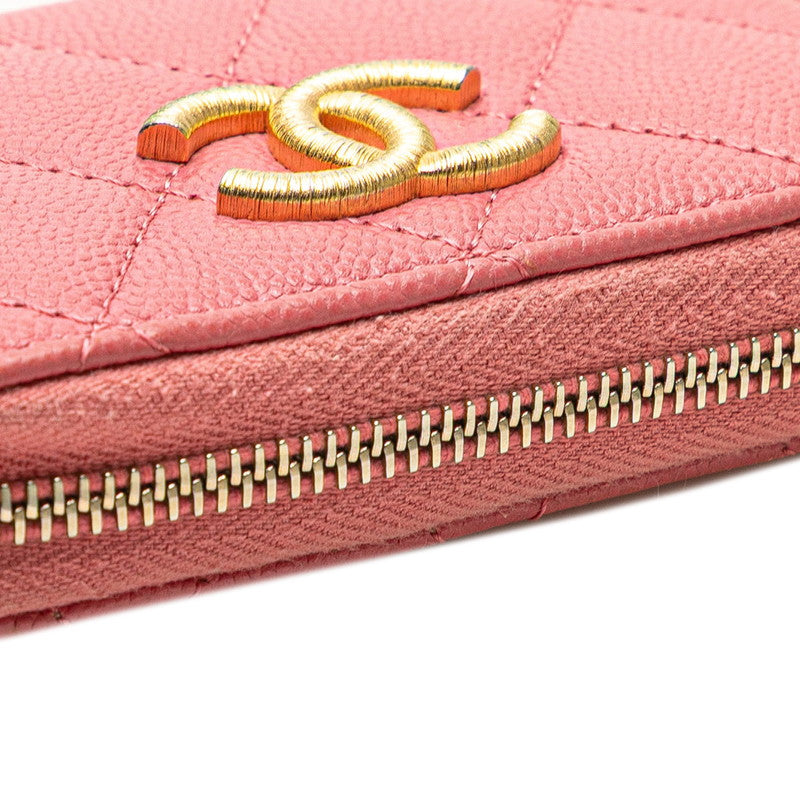 Chanel Coco Mark Matelassé Caviar  Coin Case