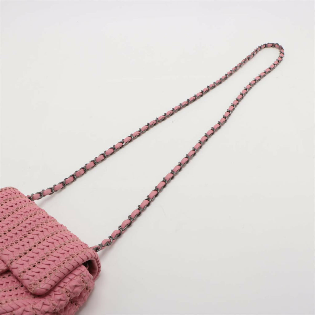 Chanel Pink Paris Seoul Mini Crochet Lambskin Flap Bag
