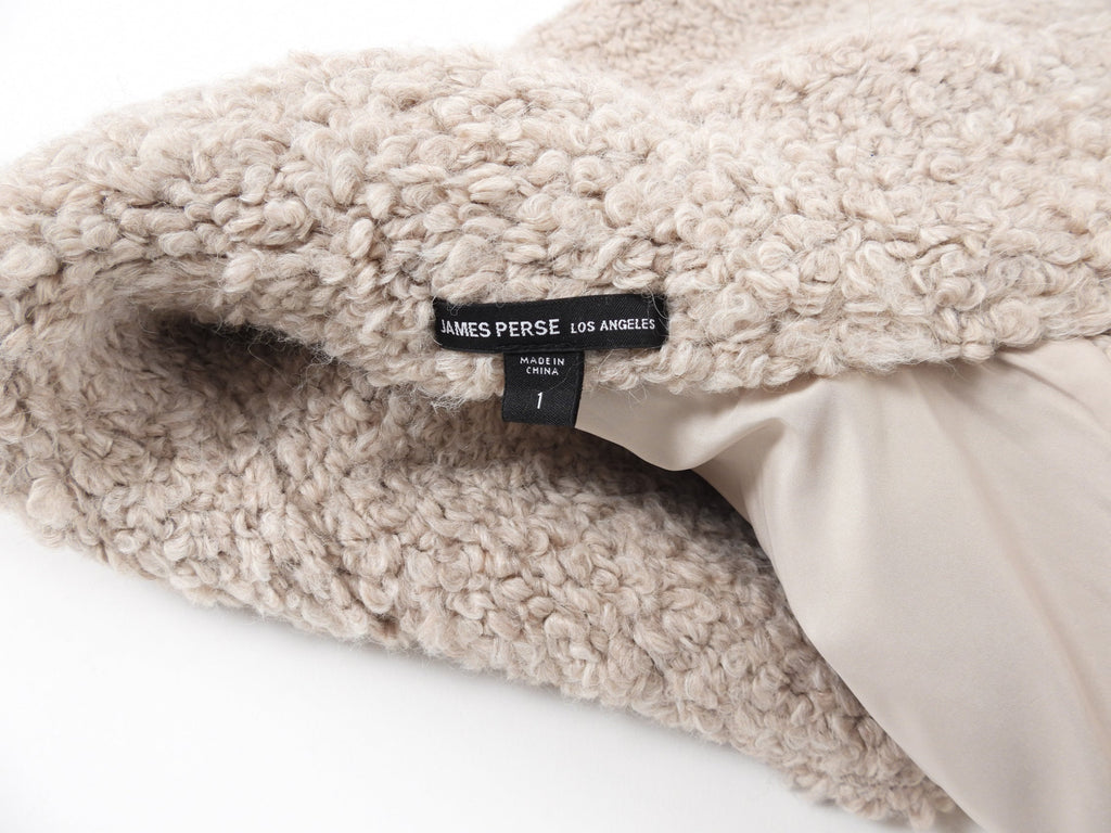 James Perse Boucle Textured Beige Coat - S