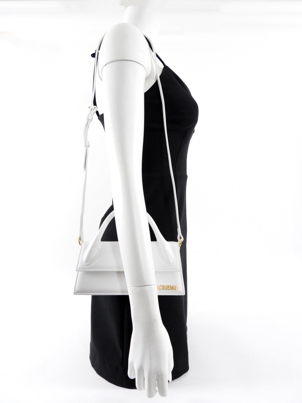 Jacquemus Le Chiquito Long White Two Way Top Handle Crossbody Bag