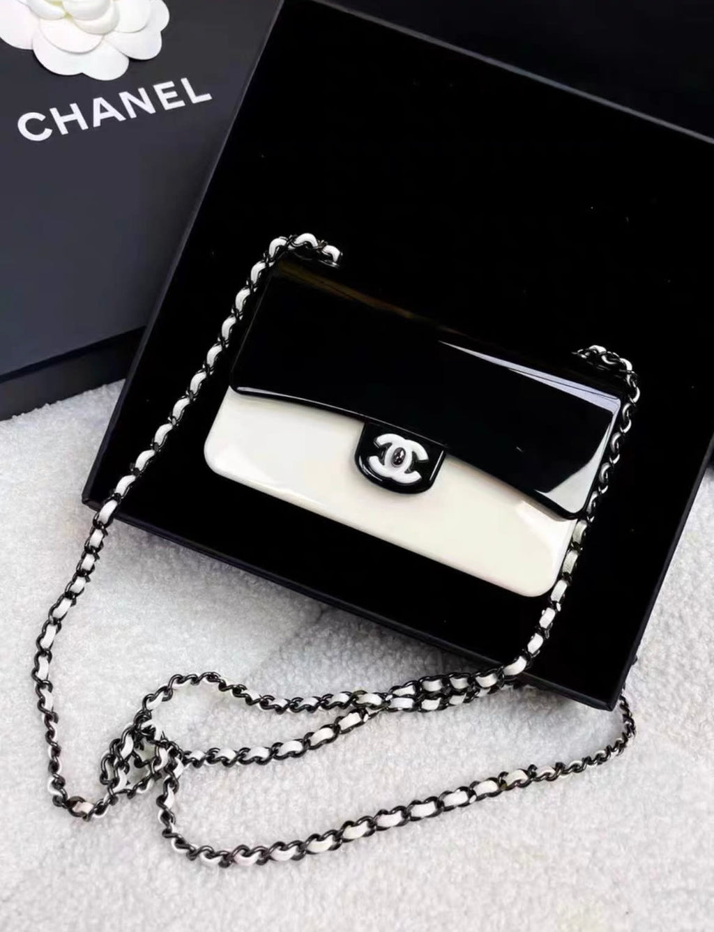 Chanel Black White Acrylic Chain Bag collector’s items