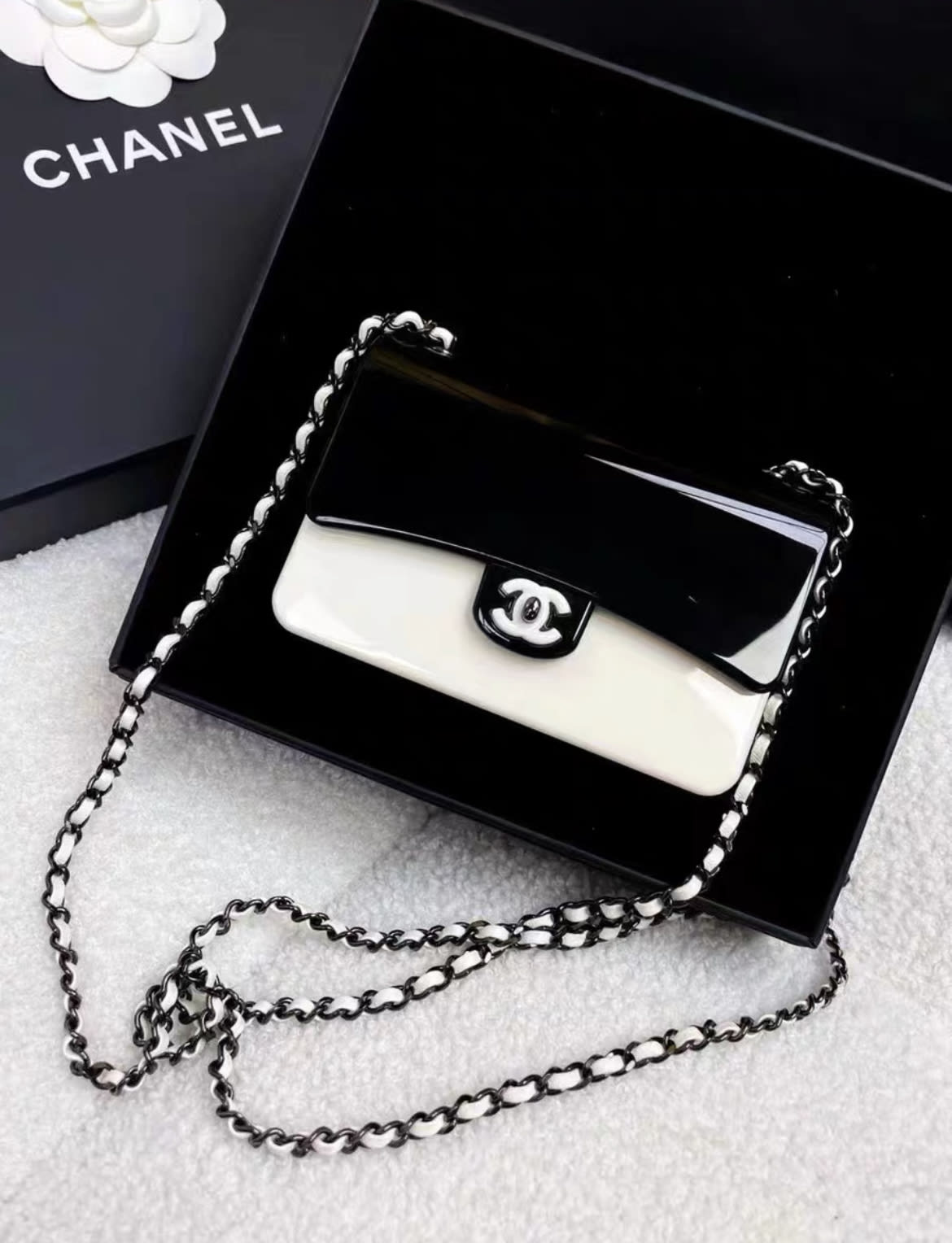 Chanel Black White Acrylic Chain Bag collector’s items