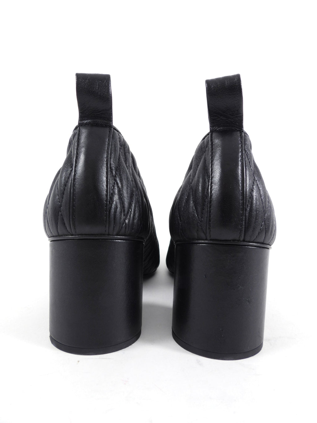 Jil Sander Black Quilted Block Heel Pumps - 40
