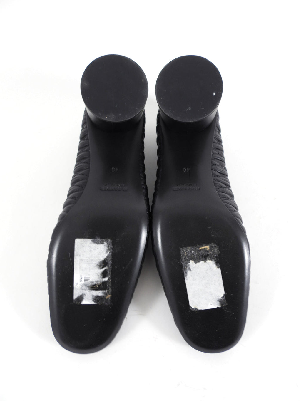 Jil Sander Black Quilted Block Heel Pumps - 40