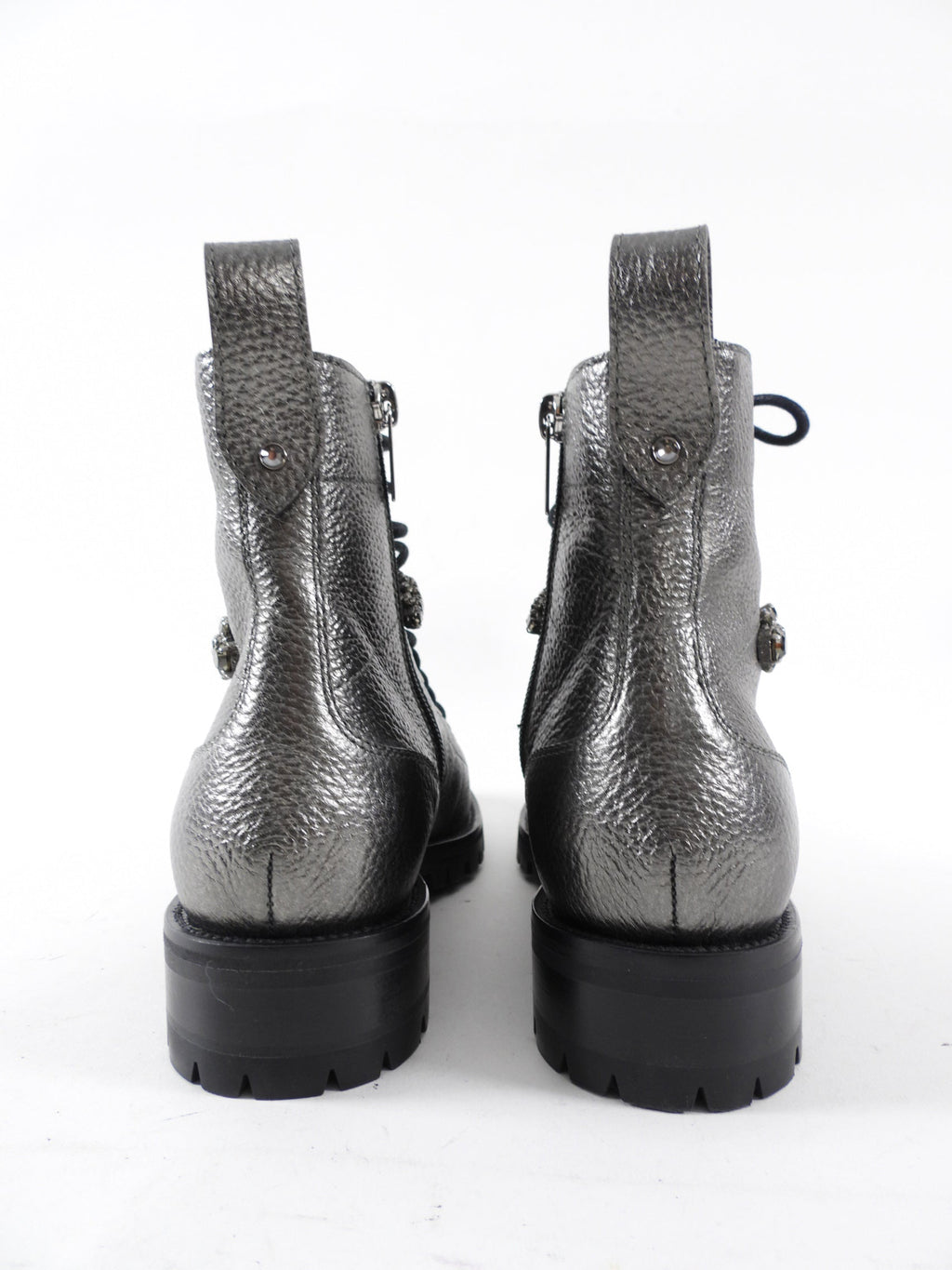Jimmy Choo Pewter Grey Jewelled Ankle Boots - 36