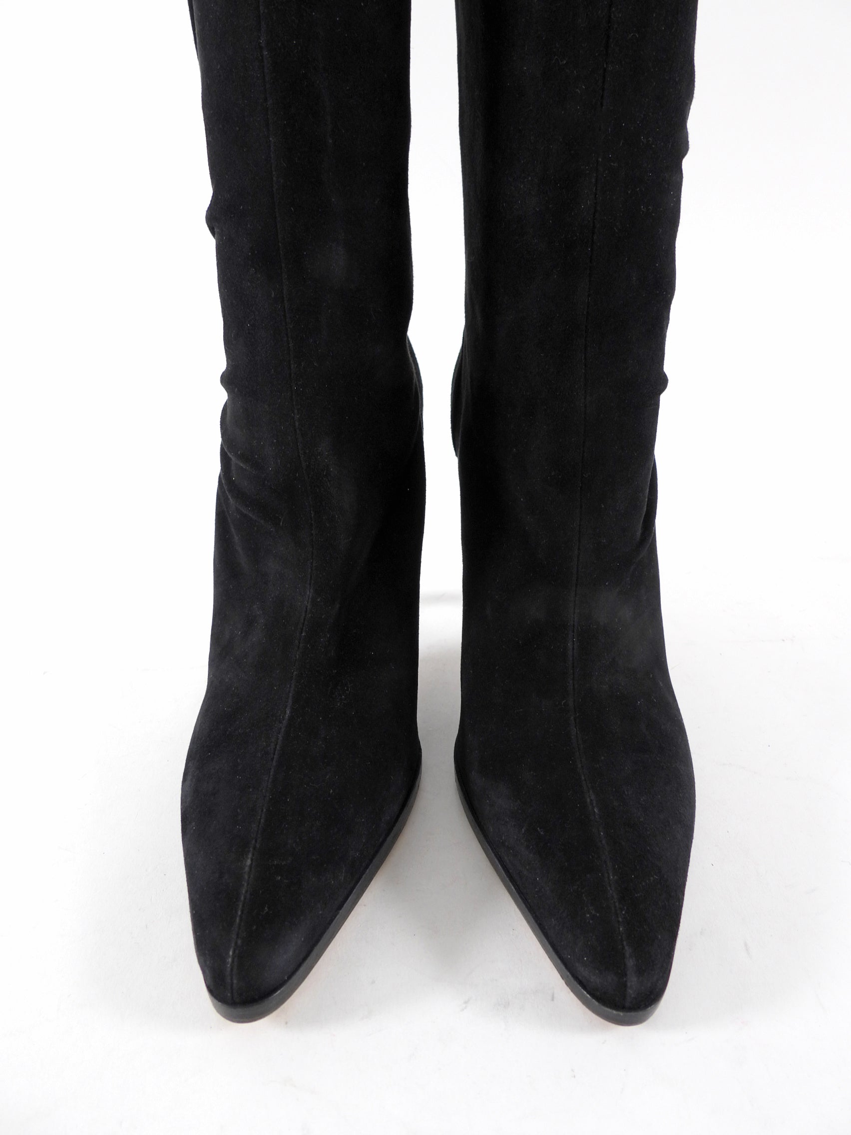 Jimmy Choo Black Suede 105mm Mid Height Boots - 40