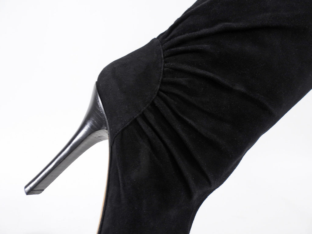 Jimmy Choo Black Suede 105mm Mid Height Boots - 40