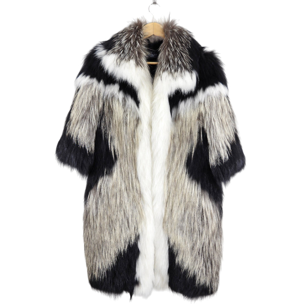 J Mendel Multi Knit Fox Fur Jacket - S