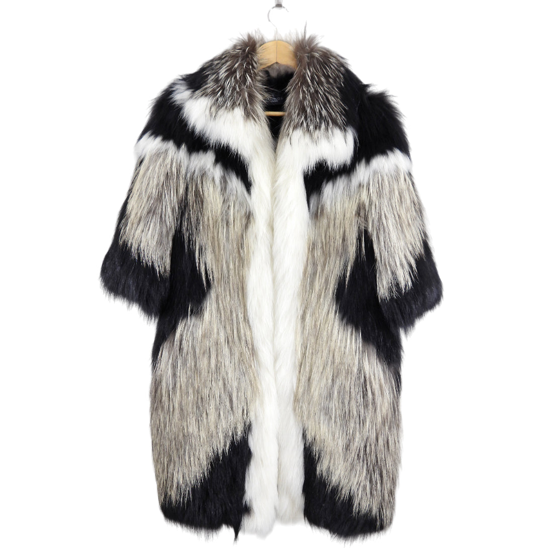 J Mendel Multi Knit Fox Fur Jacket - S