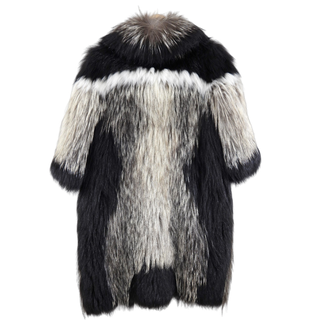 J Mendel Multi Knit Fox Fur Jacket - S