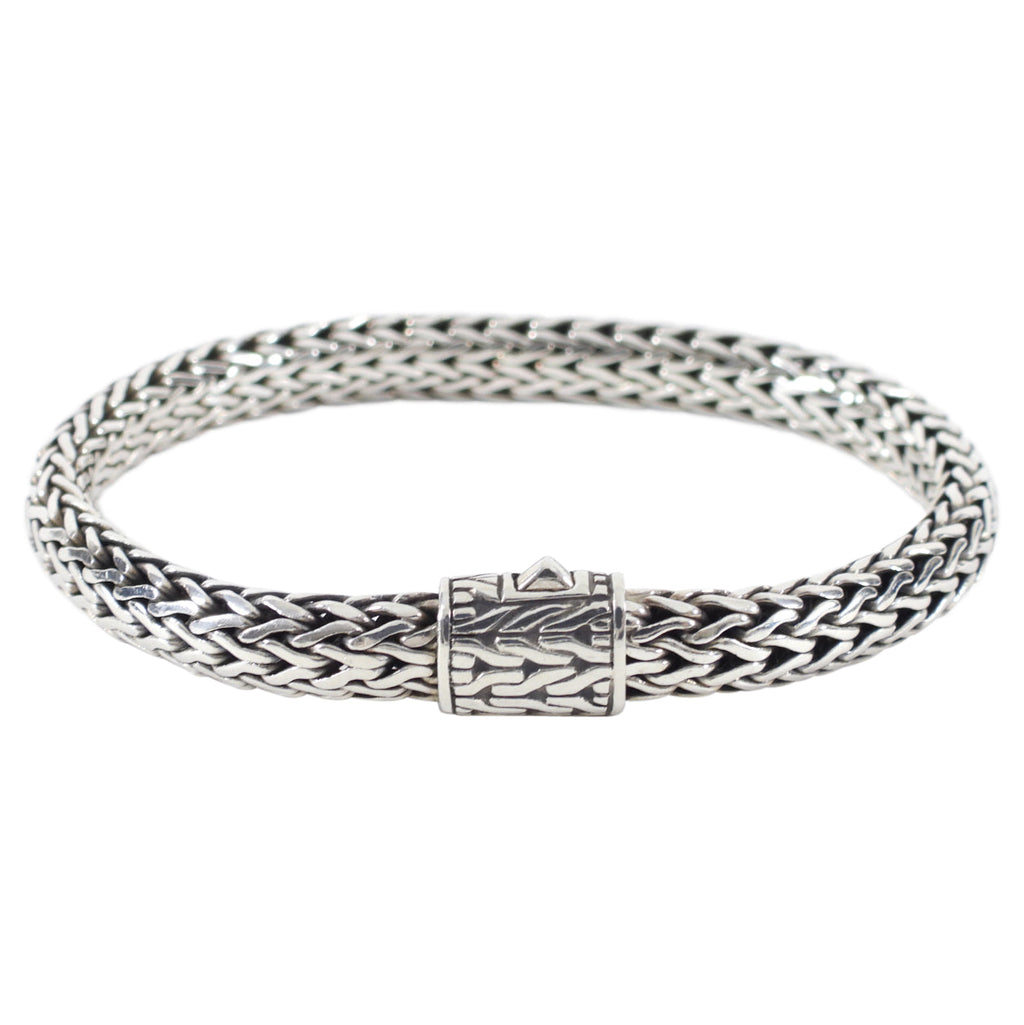 John Hardy 6.5mm Sterling Silver Tiga Woven Bracelet