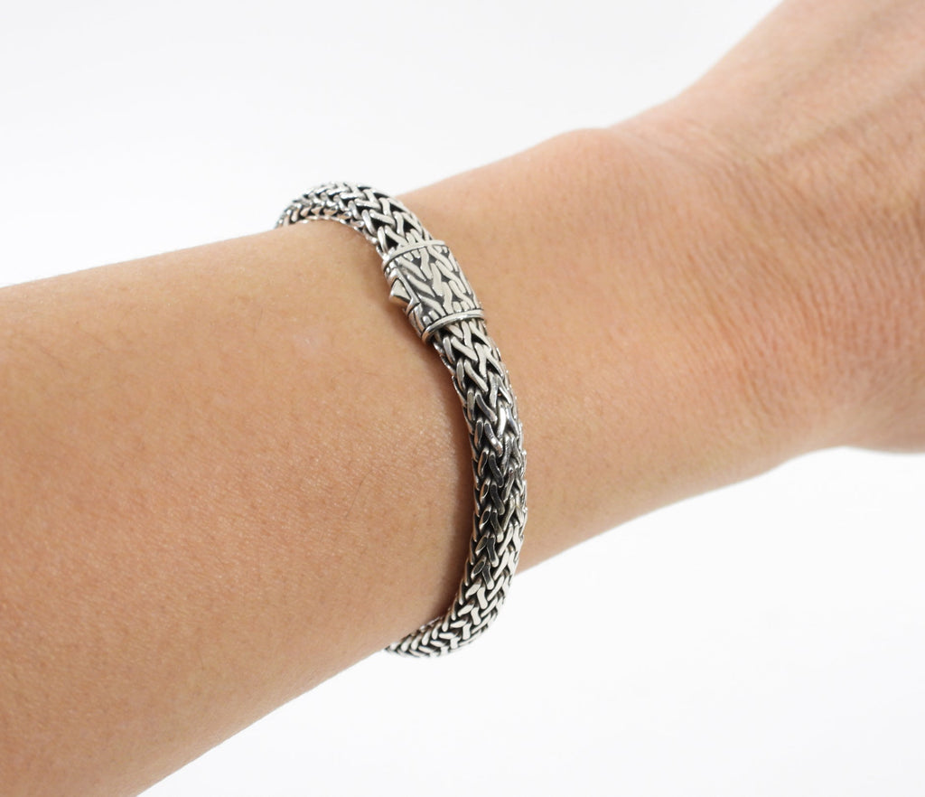 John Hardy 6.5mm Sterling Silver Tiga Woven Bracelet