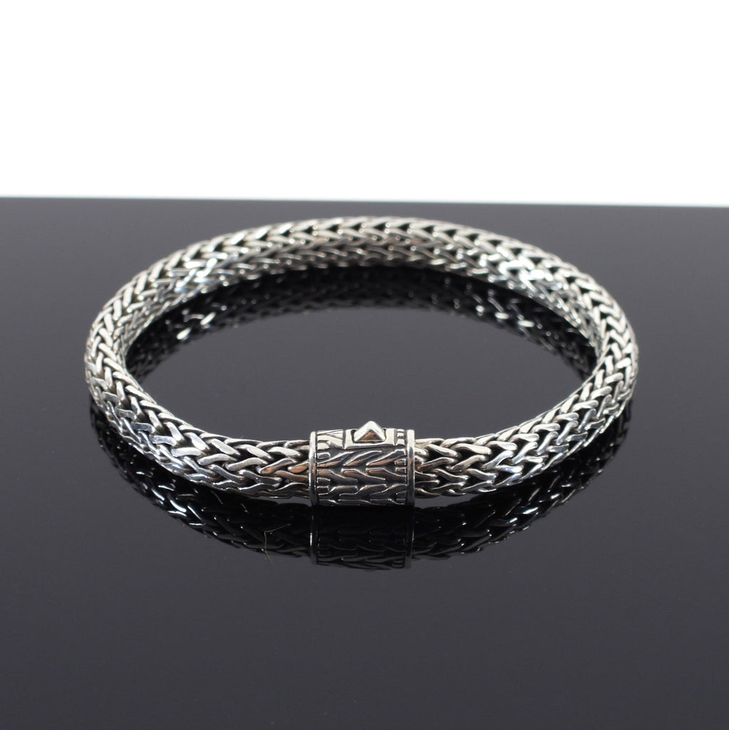 John Hardy 6.5mm Sterling Silver Tiga Woven Bracelet