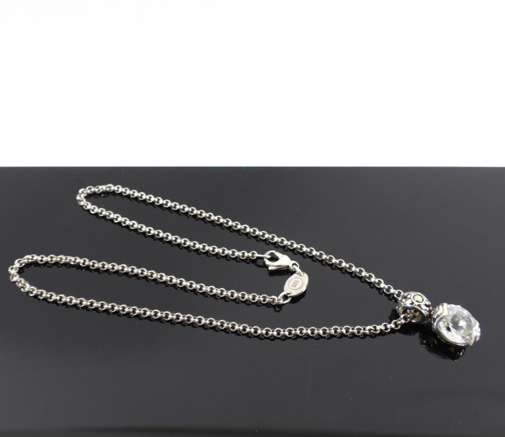 John Hardy Sari Sterling Silver Necklace with White Topaz Pendant