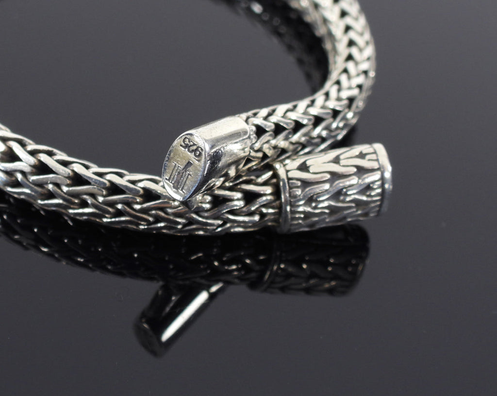 John Hardy 6.5mm Sterling Silver Tiga Woven Bracelet