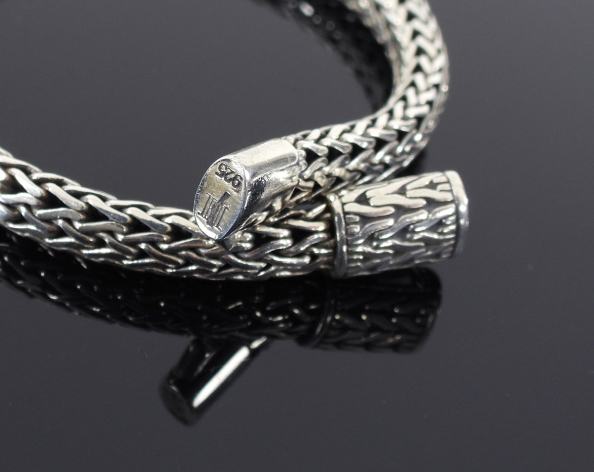 John Hardy 6.5mm Sterling Silver Tiga Woven Bracelet